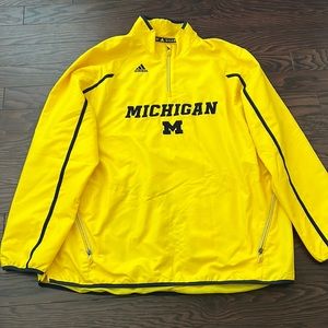 Mens Adidas University of Michigan 1/4 zip jacket.  XXL.